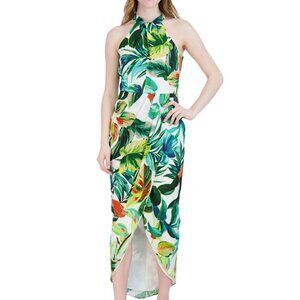 Julia Jordan Tropical Know Neck and Tulip Hem Dress
